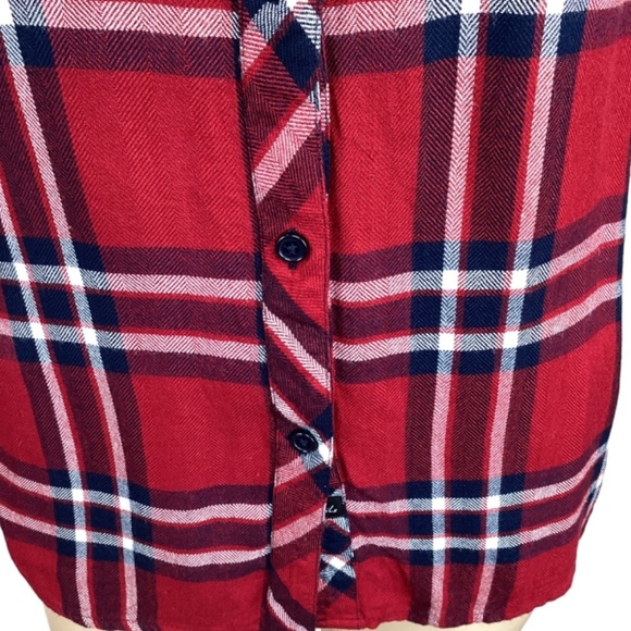 Rails Hunter Carmine Navy white Tatum plaid button up shirt size small - Picture 10 of 12